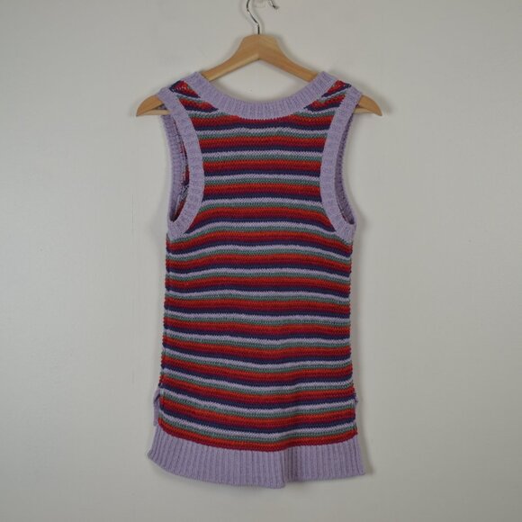 Falls Creek Sleeveless Crochet Knit Pullover Womens S Preppy Knit Sweater Tank - Picture 4 of 8